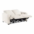 Pemberly Row Chenille Power Reclining Sofa and Loveseat Set with USB in Beige