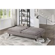 Pemberly Row Click Clack Convertible Sleeper Sofa with Wood Feet in Brown