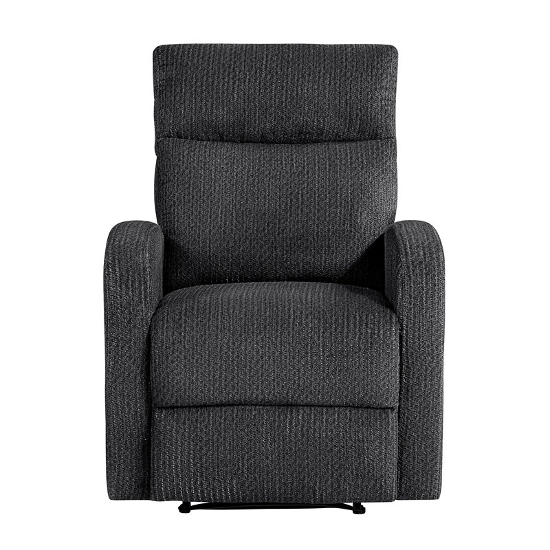 Pemberly Row Microfiber Wall-Hugger Reclining Chair with Side Pocket - Dark Gray