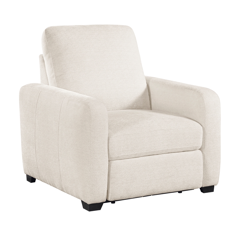 Pemberly Row Chenille Power Reclining 3-Piece Sofa Set with USB in Beige