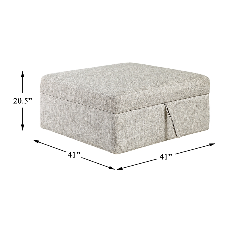 Pemberly Row 5-Pc Microfiber Sectional with Pull-Out Bed & Ottoman in Sage Sand