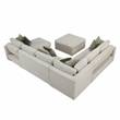 Pemberly Row 5-Pc Microfiber Sectional with Pull-Out Bed & Ottoman in Sage Sand