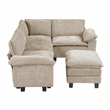Pemberly Row Chenille 5-Piece Modular Sectional with Ottoman in Taupe