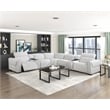 Pemberly Row Chenille Rounded Modular Corner Seat with Pocket Coils in Cloud