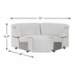 Pemberly Row Chenille Rounded Modular Corner Seat with Pocket Coils in Cloud