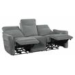 Pemberly Row Chenille Power Double Reclining Sofa with USB Charging in Gray