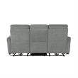 Pemberly Row Chenille Power Double Reclining Sofa with USB Charging in Gray