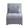 Pemberly Row Velvet Convertible Storage Bench with Pull-Out Ottoman in Gray