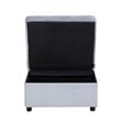 Pemberly Row Velvet Convertible Storage Bench with Pull-Out Ottoman in Gray