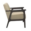 Pemberly Row Rubberwood Textured Fabric Brown Accent Chair with Gray Frame