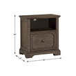 Pemberly Row Acacia Veneer Lateral File Cabinet with Casters in Dark Oak