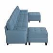 Pemberly Row Textured 7-Piece U-Shaped Modular Sectional with Storage in Blue