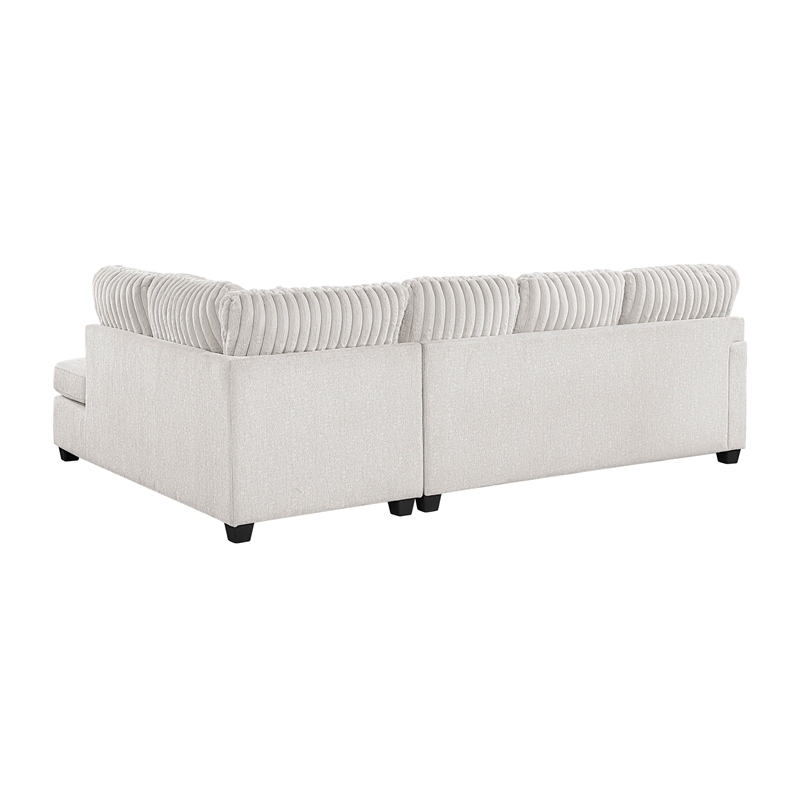 Pemberly Row Chenille and Corduroy 2-Piece Sectional with Left Chaise in Taupe