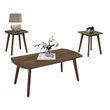 Pemberly Row 3-Piece Rubberwood Coffee Table and End Table Set in Walnut