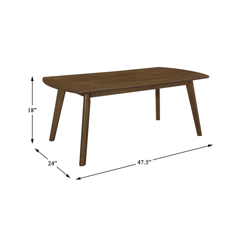 Pemberly Row 3-Piece Rubberwood Coffee Table and End Table Set in Walnut