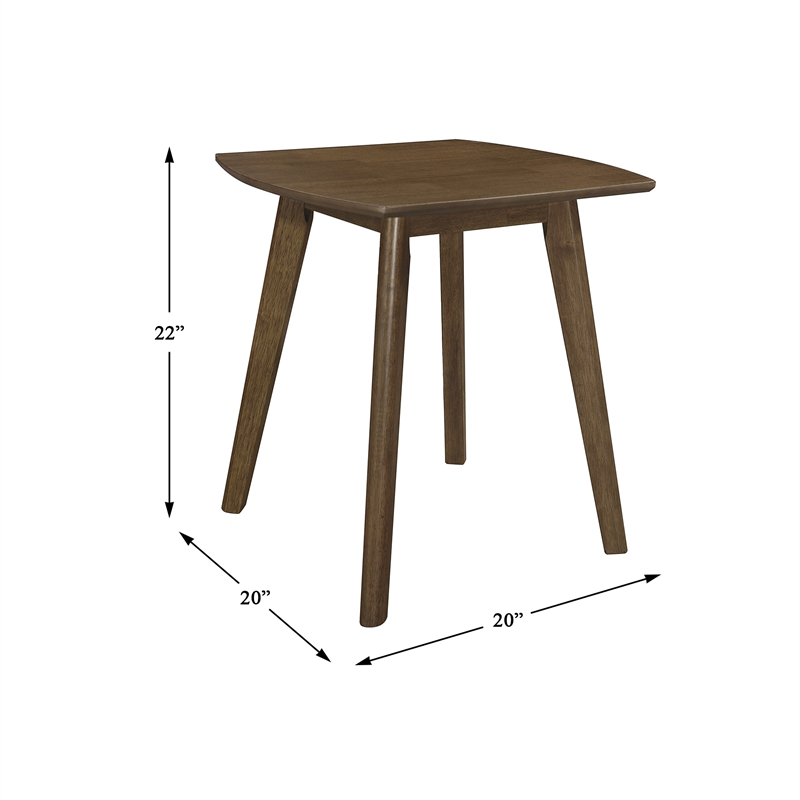 Pemberly Row 3-Piece Rubberwood Coffee Table and End Table Set in Walnut
