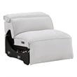 Pemberly Row Power Reclining Armless Chair with Zero-Wall Design in Light Gray