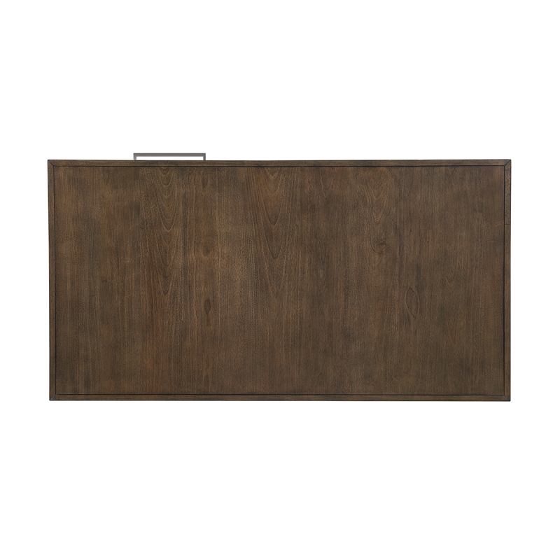 Pemberly Row Mango Wood Cocktail Table with Storage Drawer & Casters in Espresso