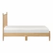 Pemberly Row Rubberwood Twin Platform Bed with Spindle Headboard in Natural