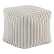Pemberly Row Corduroy Fabric Square Accent Pouf with 300 lb Capacity - Off White