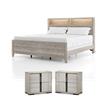 Pemberly Row Bedroom Set of 2 Nightstands and Eastern King Bed