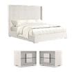 Pemberly Row 3-Piece Bedroom Set of 2 Nightstands and King Bed