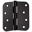 Pemberly Row Stainless Steel Door Hinges Matte Black Radius 12 Pack