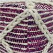 Pemberly Row Handwoven Wool Square Pouf in Magenta and Natural