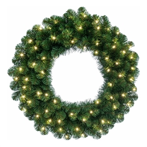 Pemberly Row 36&quot Oregon Fir LED Lights Artificial Christmas Wreath