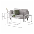 Pemberly Row 3-Piece Coffee Table Set with White Tops and Metal Legs