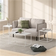 Pemberly Row 3-Piece Coffee Table Set with White Tops and Metal Legs