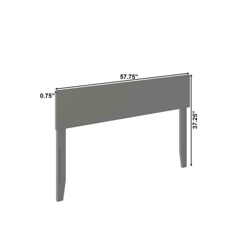 Pemberly Row Full Wood Panel Headboard in Gray