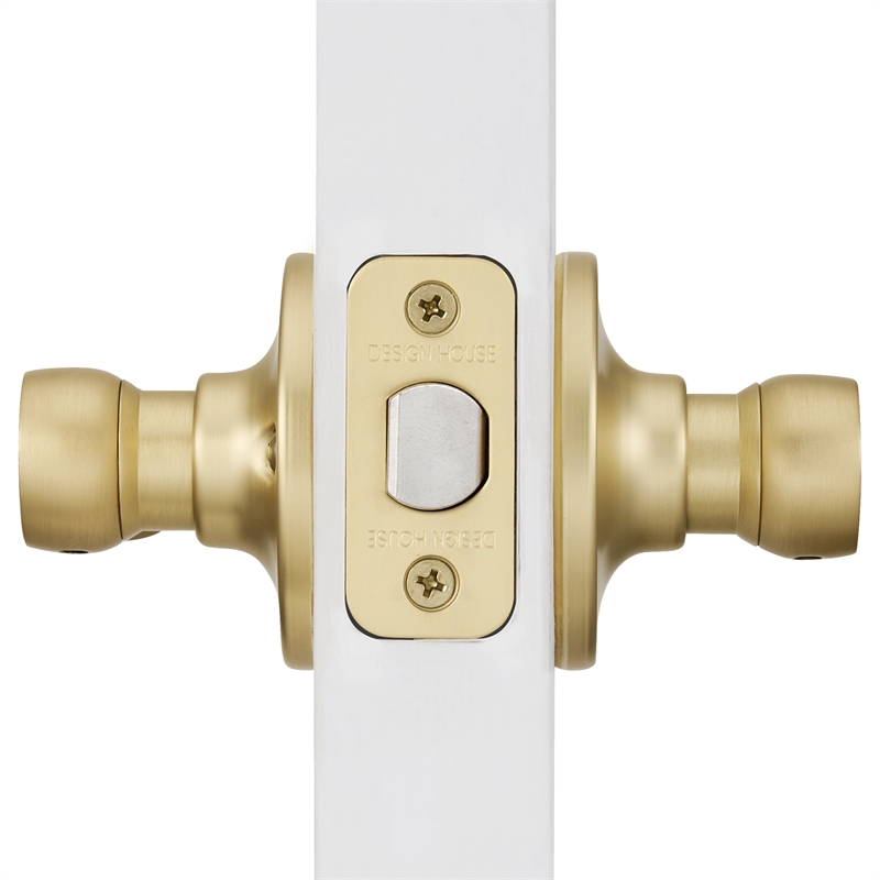 Pemberly Row Brass Passage Door Handle in Satin Gold
