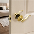 Pemberly Row Scroll Privacy Door Handle in Polished Brass