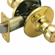 Pemberly Row Scroll Privacy Door Handle in Polished Brass