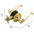 Pemberly Row Scroll Privacy Door Handle in Polished Brass