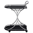 Pemberly Row 2-Tier Glass Bar Cart with Chrome Metal Frame