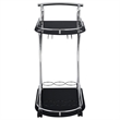 Pemberly Row 2-Tier Glass Bar Cart with Chrome Metal Frame