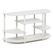 Pemberly Row Corner TV Stand in White for Up to 55-Inch TVs