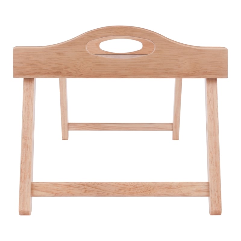 Pemberly Row Alani Breakfast Tray in Natural and White Finish