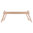 Pemberly Row Alani Breakfast Tray in Natural and White Finish