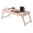 Pemberly Row Alani Breakfast Tray in Natural and White Finish