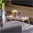 Pemberly Row Alani Breakfast Tray in Natural and White Finish