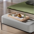 Pemberly Row Alani Breakfast Tray in Natural and White Finish