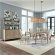 Pemberly Row 5 Piece Rectangular Dining Table Set with Chairs in Brown