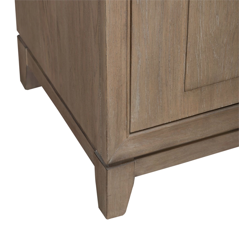 Pemberly Row 78 Inch TV Console with Floating Base and Saber Feet in Brown