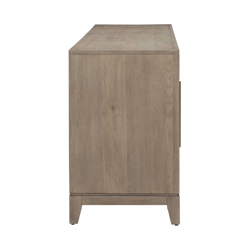 Pemberly Row 78 Inch TV Console with Floating Base and Saber Feet in Brown