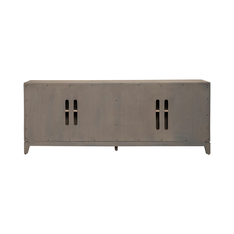 Pemberly Row 78 Inch TV Console with Floating Base and Saber Feet in Brown