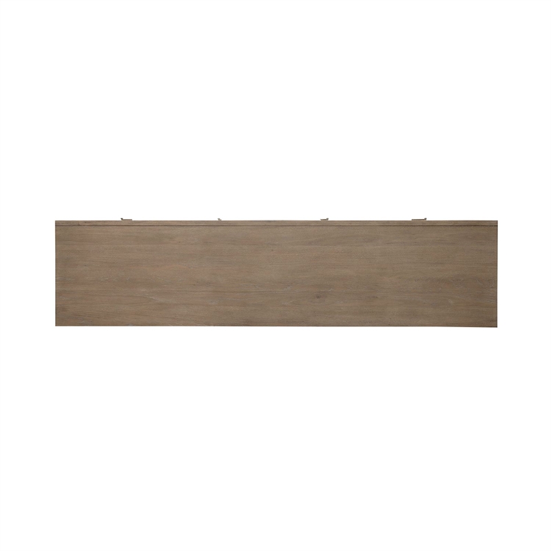 Pemberly Row 78 Inch TV Console with Floating Base and Saber Feet in Brown