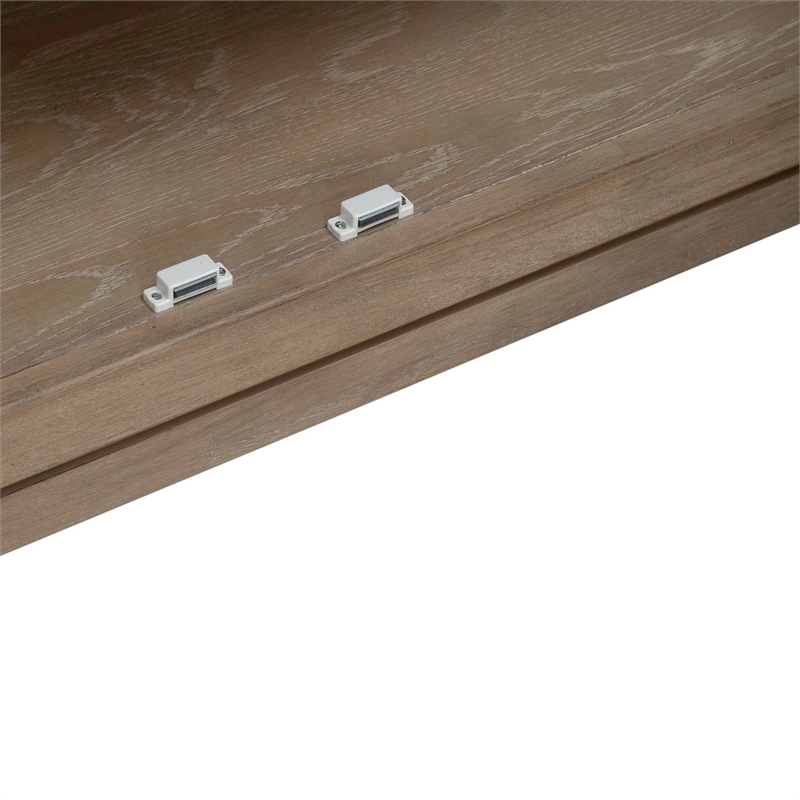 Pemberly Row 78 Inch TV Console with Floating Base and Saber Feet in Brown